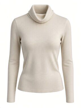 ICELANDIC DESIGN Ivory Angora Cashmere Blend Turtleneck Sweater Women's L